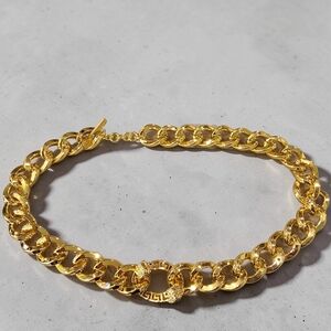 Gold Chain Medusa Link Necklace